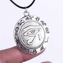 Wholesale 20pcs/lot Vintage Eye Rune Pendant Necklace With Rope Chain For Men Gifts Size 3.5*3.5cm 2024 - buy cheap