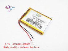 3.7v lithium polymer battery 605575 3000MAH Liter energy battery GPS device tablet computer circuit navigation battery 2024 - buy cheap