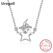 Solid 925 Sterling Silver Link Chain Necklaces Cute Fine Jewelry Chokers Necklaces For Women Star Snowman Pendant Necklaces 2024 - buy cheap