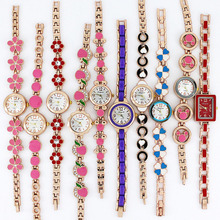 Relógio de pulso feminino ouro rosa, lote misto colorido de relógio de quartzo de movimento, presente de atacado jb5t com 100 peças 2024 - compre barato