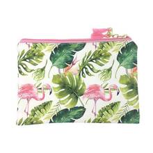 KANDRA Fashion Flamingo Print Women Cosmetic Bag Soft Tassel Zipper Travel Palm Makeup Case Every Day Clutch Tote Wholesale 2024 - buy cheap
