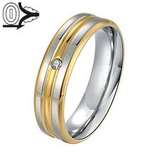 Wholesale Silver-plated Ring,Fashion Jewelry,Inlaid Stone Zircon Golden Stripes Steel Men's Finger Rings 2024 - buy cheap