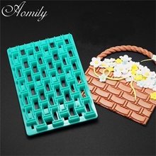 Aomily Grid Shaped Cake Chocolate Fondant Mold Plastic Printing Biscuits Cookies Cutter Embosser Gum Paste Cake Decoration Tools 2024 - buy cheap