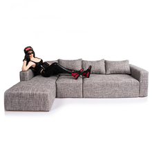 Modelo de sofá de tela europea a escala 1/6, sofá de algodón a la moda para jugar, cuerpo de figura de acción de 12 pulgadas, accesorio de Juguetes 2024 - compra barato