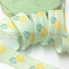 10 yards 5/8" Pineapple Print Fold Over Elastic Ananas Print FOE Ribbon Webbing for Girl Hair Tie DIY Head wear Hair Accessories 2024 - buy cheap