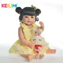 KEIUMI 22 Inch 55 cm Reborn Baby Girl Full Silicone Body Reborn Dolls Realistic like Kids Playmate Baby Toys For Birthday Gifts 2024 - buy cheap