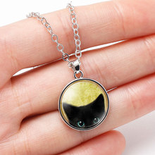 10 шт уникальное ожерелье стекло, кабошон, серебро ожерелье цепочка черно-белая кошка Тай Чи картина винтажное ожерелье кулон для женщин 2024 - купить недорого