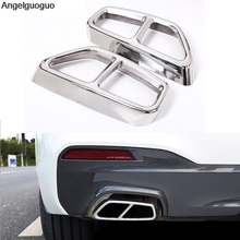 Angelguoguo Car styling Exhaust pipe Cover Trim For 2018 BMW 5 Series G30 G38 Exhaust Outputs Tail Frame Trim 2024 - buy cheap