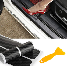 PU leather Carbon fiber Car-styling Door Sill Scuff Plate Car Accessories For Mazda CX5 CX-5 2017 2018 2024 - buy cheap