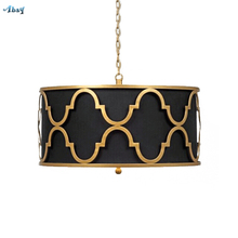 American Retro Gold Iron Pendant Lights Bedroom Living Room Dining Table Fabric Shade Modern Luxury Hanging Lamps Decor Fixtures 2024 - buy cheap
