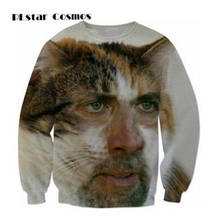 PLstar Cosmos New fashion Sweatshirts 3D Print cat face Nicolas cage Hoodies O-neck Long Sleeves Funny Hip Hop Tops size S-5XL 2024 - buy cheap