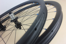 UD surface 24/28H 29er Thru axle carbon wheels 30*25mm straight pull XC bike wheel hookless Powerway M32 hub, customize 2024 - buy cheap