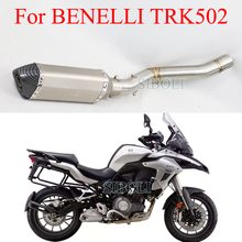 Trk502 motocicleta sistema completo deslizamento no tubo de escape modificado tubo médio com silenciador db assassino para benelli trk502 2024 - compre barato