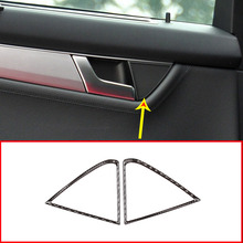 2pcs Carbon Fiber Car Rear Door Speaker Frame Trim Stickers For Mercedes Benz C Class W204 2007-2013 Accessories 2024 - buy cheap