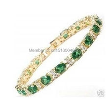 Бесплатная доставка 00118 супер красивый золотистый зеленый браслет 2024 - купить недорого