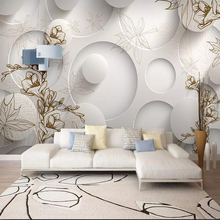 Papel tapiz decorativo Vintage, pintura de líneas de magnolia, hoja de arce, sala de estar, TV 3D, sofá, pintura de fondo de pared 2024 - compra barato