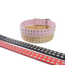 Dog Collars Black Red Gold Pink Leather Rivet Spiked Studded Accessories Adjustable Puppy Pet Dog Collar Necklace 2024 - buy cheap