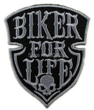 3" BIKER FOR LIFE Rockers Racer Chopper Outlaw MC Motorcycle Biker Vest Patch Embroidered IRON ON Biker Vest Badge 2024 - buy cheap