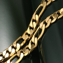 Cadena de collar para hombre lleno de oro amarillo Figaro macizo 2024 - compra barato