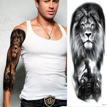 Временные татуировки стикер большой татуировки на руку водонепроницаемый тигр голова льва татуировки с длинным рукавом сексуальные наклейки для боди-арта большой размер 2024 - купить недорого