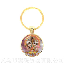 Colgante de hora de cristal con gema para hombre, joyería clásica con gema de 25mm, elefante, Buda Ganesha, regalo 2024 - compra barato