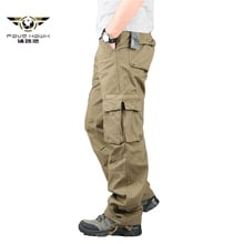 Men's Casual Cargo Pants 2019 Spring Autumn Multi Pocket Straight Long Trousers Men Military Camo Joggers Baggy Pants Size 29-40 2024 - buy cheap