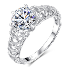 Классическое Оригинальное серебряное кольцо с 6 когтями, открытое CZ Кристальное кольцо на палец для женщин, свадебное ювелирное изделие, подарок Anel 2024 - купить недорого