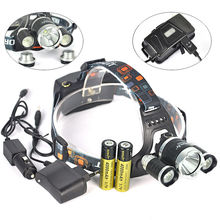 Boruit-Linterna Frontal de cabeza 3xcree XM-L2 R2, faro LED de 5000Lm, USB, Linterna Frontal de cabeza, batería de 18650 CA/cargador de coche 2024 - compra barato