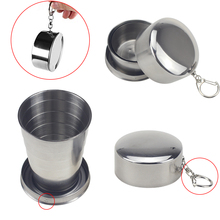 1pcs 60/140/250ml stainless steel folding retractable cup Portable Outdoor Travel Demountable Collapsible Cup Camping wine cup 2024 - buy cheap