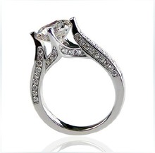 Женское кольцо из белого золота 585 пробы, с круглым бриллиантом 2 карата 2024 - купить недорого