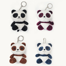 Pingente de boneca animal de panda adorável, brinquedos de pelúcia para bebês, 4 cores, anel de pelúcia, presente para crianças, decoração de pacote 2024 - compre barato