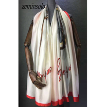 Bufanda de seda estampada para mujer, pañuelo de marca de lujo, Hijab 100%, Natural, suave, de seda, 2019x90cm, 180 2024 - compra barato