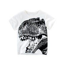 Мягкая Детская летняя одежда, футболка для маленьких мальчиков, хлопковая футболка с коротким рукавом динозавра, детская повседневная спортивная футболка для мальчиков, рубашки 2024 - купить недорого