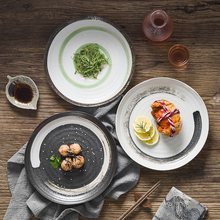 Platos de comida, plato de cena para desayuno, vajilla de restaurante de cerámica pintada a mano con personalidad, bandeja de hilo en forma de plato de Pasta para carne 2024 - compra barato