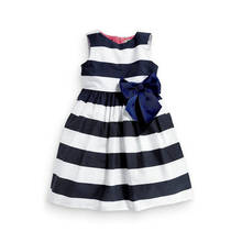 Baby Girls Dress Sleeveless Blue Striped Kids Girl Dresses Fashion Bowknot Tutu Vestido Girl Clothes Summer 2024 - buy cheap