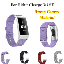 ¡Novedad! Correa de reloj de tela tejida de lona para Fitbit Charge 3/3 SE, correa de reloj tejida de nailon para hombres y mujeres con rastreador Charge 3 2024 - compra barato