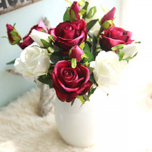 1 pçs bela rosa falso flores de seda artificial pequeno bouquet flores festa de casamento decoração mariage falso flor 11.7 2024 - compre barato