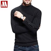 Suéter e pulôver masculinos de gola alta, blusão masculino de cor sólida slim fit, vestidos de puxar