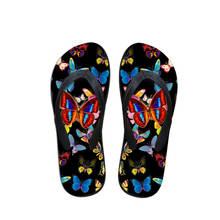 NOISYDESIGNS 3D Animal Butterfly Prints Women House Flip Flops Casual Summer Beach Slippers  lady Black Flipflops Mujer 2024 - buy cheap