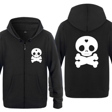 Sudadera con capucha y cremallera para hombre, con estampado de corazón y Calavera, chaqueta de lana con estampado de dibujos animados, novedad de 2018 2024 - compra barato