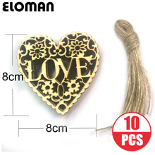 ELOMAN 10PCS/LOT handmad hollow-carved wood love heart home party and wedding decorations hanging wood DIY craft supplies 2024 - buy cheap