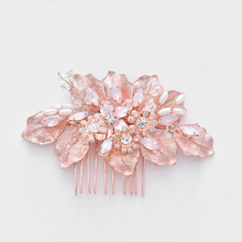 SLBRIDAL Rose Gold Crystal Rhinestones Flower Wedding Jewelry Hair Comb Bridal Headpieces Hair Accessories Bridesmaids Women 2024 - buy cheap