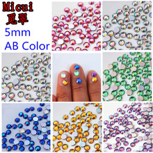 Micui 1000pcs 5mm AB Colors Acrylic Rhinestone Flatback Scrapbook Nail Clear Gems Decorative Nail DIY Glue-On ZZ376 2024 - buy cheap