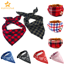 Pet Bandana Dog Collar Plaid Cotton Dog Scarf Collars For Cats Dogs Triangular Bandage Chihuahua Leash Kitten Pet Products PQ008 2024 - buy cheap