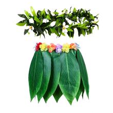 Traje de fiesta Hawaiana de hojas de flores pequeñas, falda Hula, decoración de fiesta en la playa, ambiente festivo, mano de obra fina clásica 2024 - compra barato