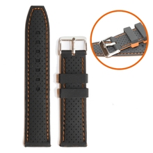 22mm preto com laranja silicone geleia unissex pulseiras de relógio wb1047a22jb 2024 - compre barato