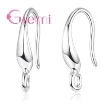 Fashion 925 Sterling Silver Jewelry Earring Findings Ear Hook Beads Earwire Drop Earrings Connectors Making Accessory 2024 - buy cheap