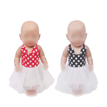 Doll clothes polka dot red and black dress fit 43 cm baby doll and 18 inch Girl dolls clothing accessories f573 2024 - buy cheap