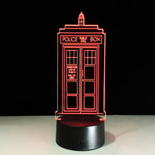 Police Box 3D Night Lamp Acrylic LED USB Table Lamp Lights Multi-colored Bulbing Light 1 Piece 7 Colors Change Lamp Drop Ship 2024 - buy cheap