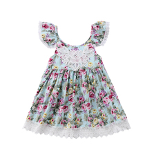 Hot Sale  Baby Girls Dress Kids Baby Party Sleeveless Flower Lace Dresses Birthday Party Tutu Dress Age 2-7T 2024 - buy cheap